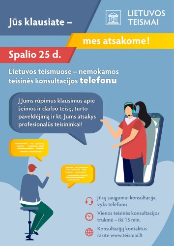 Nemokamos teisinės konsultacijos telefonu - Telšių apylinkės teisme