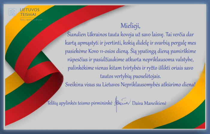 Su Lietuvos Nepriklausomybės atkūrimo diena!